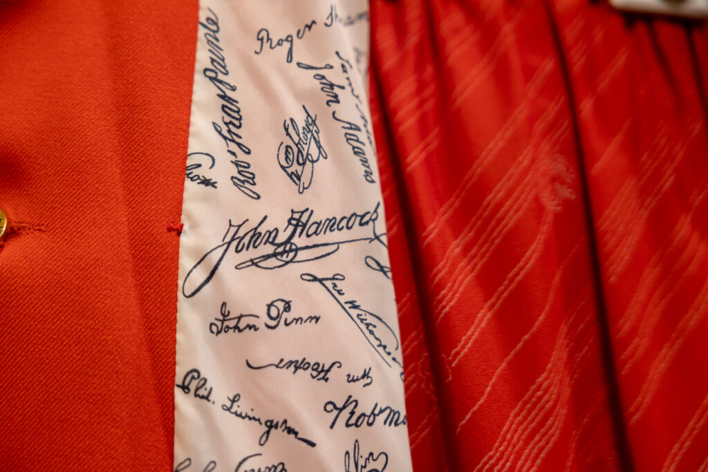 Grand opening of 250th Anniversary exhibit at the Fashion Archives; Sears redcoat