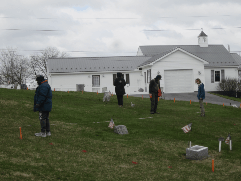 Department of History helps preserve Brownsville’s Underground Railroad; Dr. Joseph Zume's Geography and Earth Science students mapping the Brownsville Church of God Cemetery